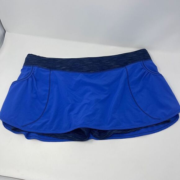 Lucy Tech Womens Activewear Skorts Wrap Skirt Stretch Blue XL - Picture 1 of 6